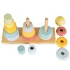 Tooky Toy Piramis toronyépítő montessori fa játék 17db-os 