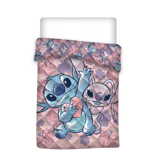 Disney Lilo és Stitch, A csillagkutya Heart steppelt ágytakaró, paplan 140x200cm