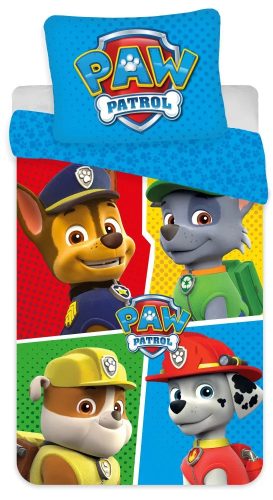 Chase, Marshall, Rubble, Rocky ovis ágyneműhuzat - Mancs őrjárat - Paw Patrol - 100x135 cm, 40x60 cm